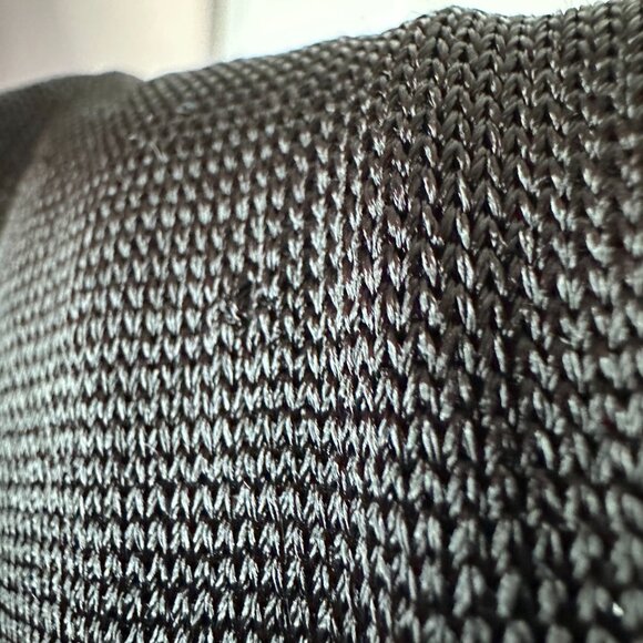 Vtg 90s Guess Collection Sz Large Black V-neck Long Dress w Crochet Pointed Hem - Picture 11 of 11